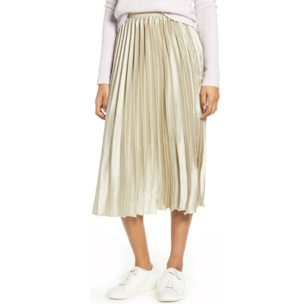 Lucky Brand Brooklyn Pleated Midi Skirt